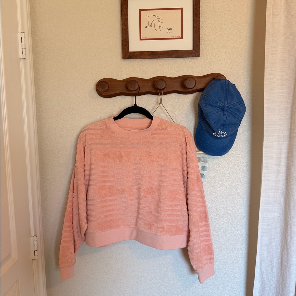 billabong essentials terry cloth striped sweatshirt